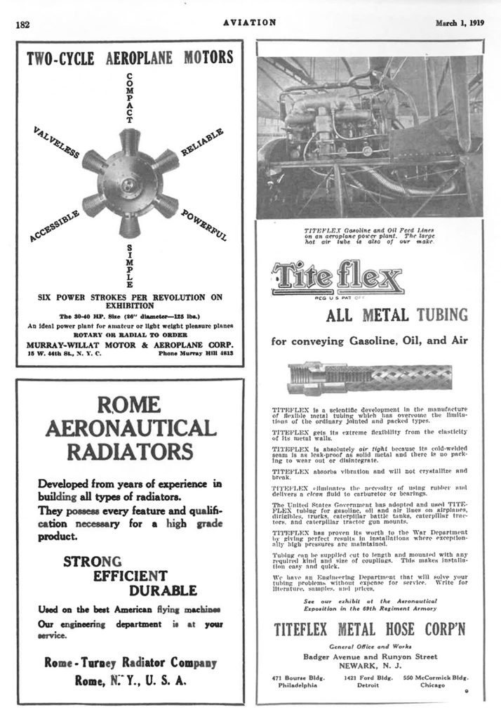 1910s - Ad - Aviation 1919